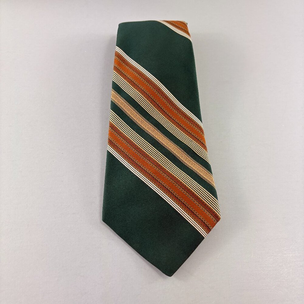Botany 500 The Montgomery Collection Green / Brown Striped 4 1/2" x 58" Vintage